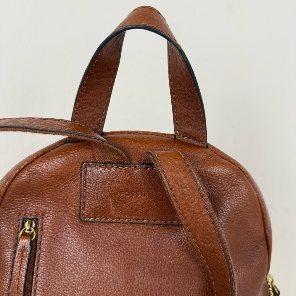 Fossil Brown Leather Cowhide Backpack - Picture 7 of 15